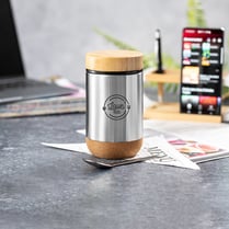 LUNCH BOX CONTAINER STAINLESS STEEL WITH CORK BASE AND BAMBOO LID 1480-000-32