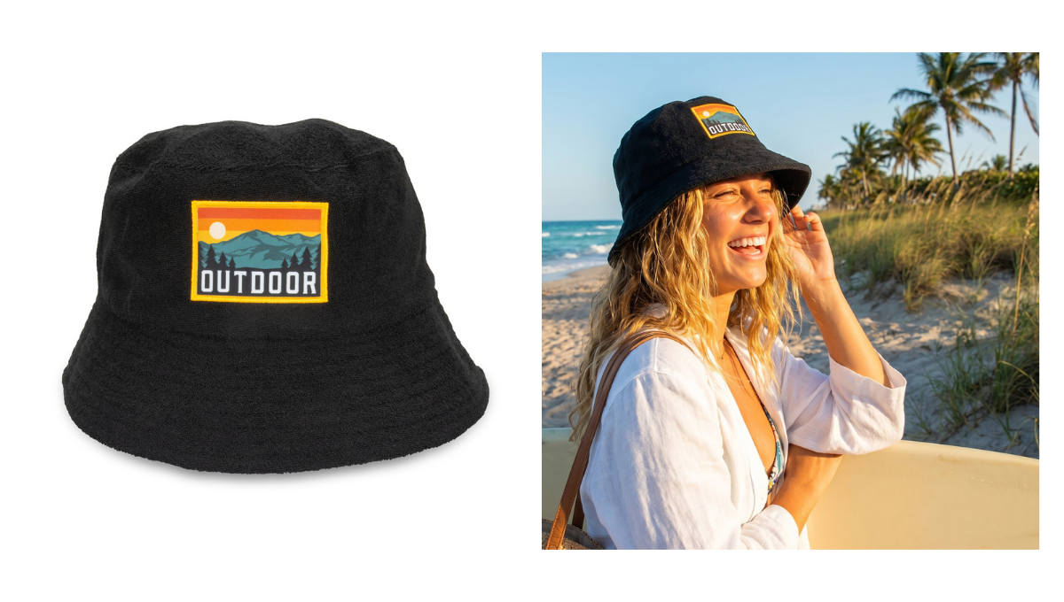 Terry Towelling Bucket Hat with Full Colour Patch