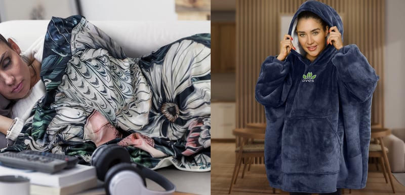 custom blanket and hoodie